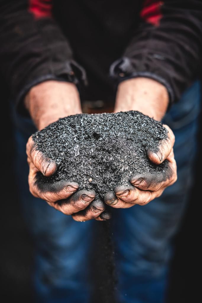 Biochar product in hand